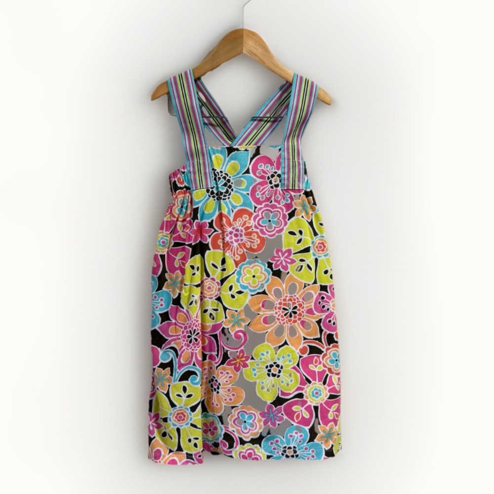 Maggie And Zoe Girls Sz 8 Floral Criss Cross Dress Summer Spring Colorful Cotton